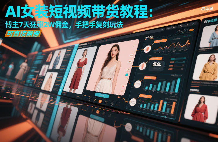 AI女装短视频带货教程：博主7天狂賺2W佣金，手把手复刻玩法，可直接照搬-智云网